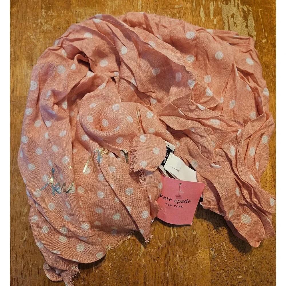 Kate Spade New York Pink Polka Dot Scarf Accessory